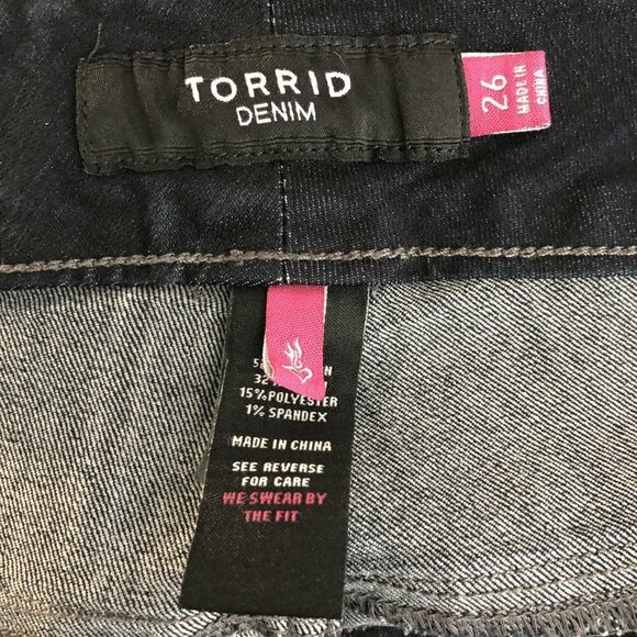 Torrid Denim Ankle Jeans‎ Dark Blue Cotton Blend - Picture 5 of 7